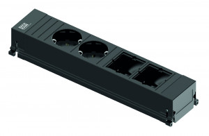 BACHMANN 916.0601 unité a tiroirs 2x230V+2x libre, Schuko, noir
