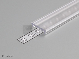 StrongLumio moulure de recouvrement C pour profilé LED a clips, 1000mm transluci
