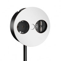 BACHMANN 931.231 Twist, 1x 230V + 1x USB-A/A, blanc mat (RAL 9010), SCHUKO