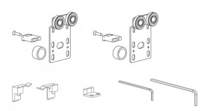 TERNO kit de quincaillerie pour portes coulissantes K.1295.2.7.4, 1 porte, 50kg