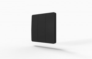 StrongLumio interrupteur sans fil autoalimenté - 3 boutons noir