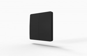StrongLumio interrupteur sans fil autoalimenté - 2 boutons noir