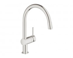 GROHE 32918DC0 Robinet Minta Bec en C avec aérateur extractible supersteel