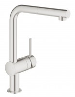 GROHE 32168DC0 Robinet Minta L-éva avec aérateur extractible supersteel