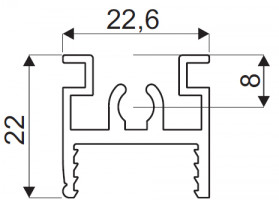 SEVROLL 05792 GM 18 rail de guidage supérieur 1,7m argent
