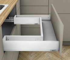 K-BLUM Merivobox, tiroir M 600mm/40kg, blanc, vis a bois, évier