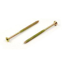 StrongFix Vis a bois PZ 6x130/70 tete fraisée zinc jaune PZ3, filetage partiel