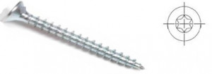 StrongFix Vis a bois TX 3x35 tete fraisée zinc blanc T10