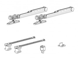 TERNO Step ensemble de ferrures pour porte coulissante intérieure 30-80kg, 1 van