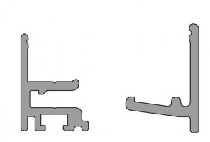 K-TERNO fixation inférieure verre 1776/A + 1775/A 1m
