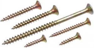 Vis a bois PZ 5x70/42 tete fraisée filetage partiel zinc jaune PZ2