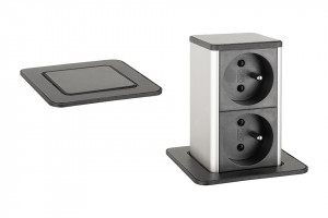 StrongPower PowerUp tiroir, 2x230V, Française, noir