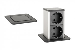 StrongPower PowerUp tiroir, 2x230V, Schuko, noir
