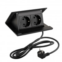 LEGRAND prise électrique PopUp, 2x 230V, Schuko, noir mat