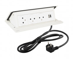 LEGRAND prise électrique PopUp, 3x 230V Fr, 1x USB A+C, blanc mat