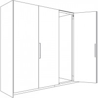 HAWA 27646 Folding Concepta 25 1851-2600mm, 3 portes, alu noir gauche