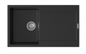 StrongSinks S3 évier granit Zala 860 860x500mm avec égouttoir noir