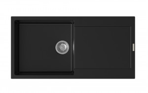 StrongSinks S3 évier granit Zala 1000 1000x500mm avec égouttoir noir