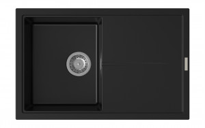 StrongSinks S3 Évier granit Labe 780 780x500mm avec égouttoir noir