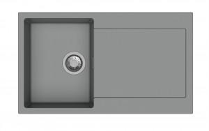 StrongSinks S3 évier granit Zala 860 860x500mm avec égouttoir gris