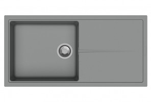 StrongSinks S3 évier granit Labe 1000 1000x500mm avec égouttoir gris