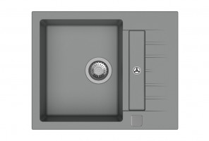 StrongSinks S3 évier granit Vardar 615 615x500mm avec égouttoir et cuvette gris