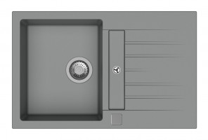 StrongSinks S3 évier granit Vardar 780 780x500mm avec égouttoir et bac gris