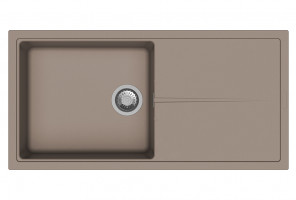 StrongSinks S3 évier granit Labe 1000 1000x500mm avec égouttoir brun