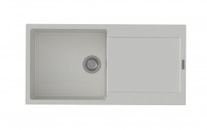 StrongSinks S3 évier granit Zala 1000 1000x500mm avec égouttoir blanc