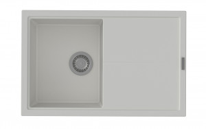 StrongSinks S3 évier granit Labe 780 780x500mm avec égouttoir blanc