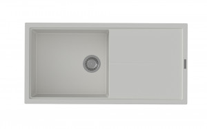 StrongSinks S3 Évier granit Labe 1000 1000x500mm avec égouttoir blanc