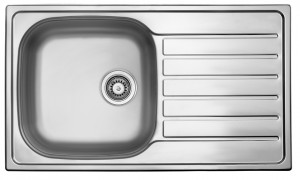 StrongSinks S1 Évier Mohan 860x500mm avec égouttoir montage supérieur inox satin