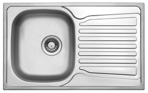 StrongSinks S1 évier Nisa 780x480mm avec égouttoir montage haut inox satiné