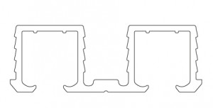 TERNO Living Top guidage supérieur double élox argent 2m 15kg