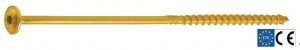 GPR vis a bois T30 6x120/64mm tete plate zingué jaune, filetage partiel