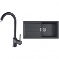 FRANKE ensemble T78Č S2D 611-100 noir + FP 9000.071 onyx
