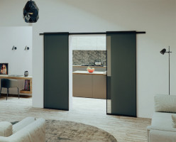 K-TERNO Diva ensemble de ferrures pour 2 portes cadre verre 2200/750 frein 3m no