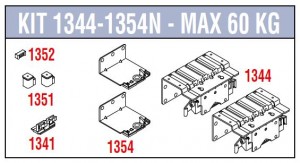 SISCO 1344-1354 ensemble de quincaillerie pour porte extérieure