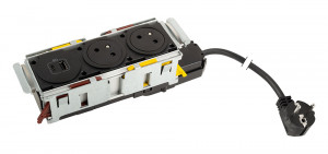 LEGRAND DisqIn 2x230, 1x USB A+C noir