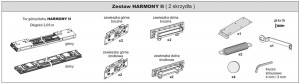 SEVROLL 05886 Harmony II ensemble de ferrures pour 2 portes 1650-2050mm,16-45mm,