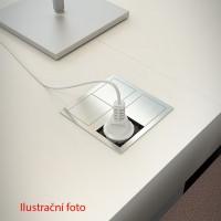 VersaHit Dual prise électrique 2x230V Schuko, alu brossé