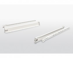 FGV tiroir, glissiere a rouleaux avec côtés, H53/550mm/25kg, blanc