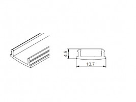 TULIP Gola cache-vis pour porte profil J et C avec LED 4,1m