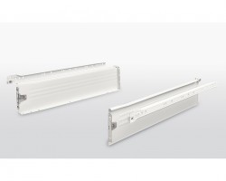 FGV tiroir, glissiere a rouleaux avec côtés, H117/450mm/25kg, blanc