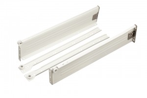 FGV tiroir, glissiere a rouleaux avec côtés, H85/550mm/25kg, blanc