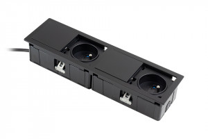 VersaHit Mono combi prise électrique 2x230V, française, noir mat