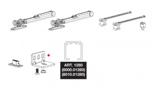 TERNO Step kit de quincaillerie pour portes coulissantes 30-80kg, 2x amortisseur