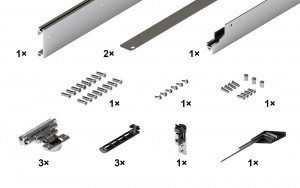 HAWA 30994 Concepta III 25 dans boîtier ensemble de base gauche, h 1200 - 2200mm