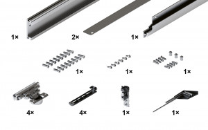 HAWA 30997 Concepta III 35 pour boîte ensemble de base droite, ht 1900 - 2700mm