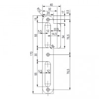 TWIN Contre-plaque pour porte sans feuillure - long, gauche